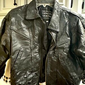 Genuine Leather Black Jacket for boys or girls size 10 youth